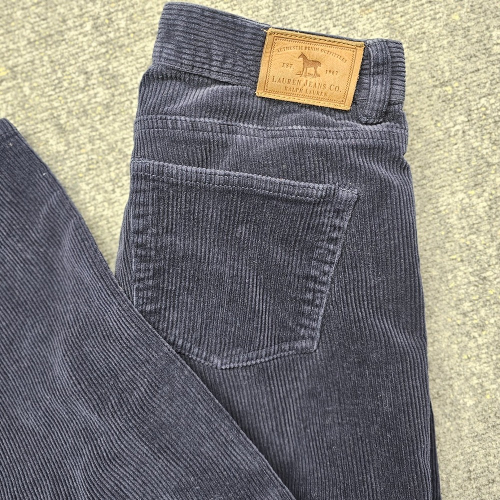 Lauren Ralph Lauren Navy Blue Corduroy Classic Straight Leg Pants Size 4
